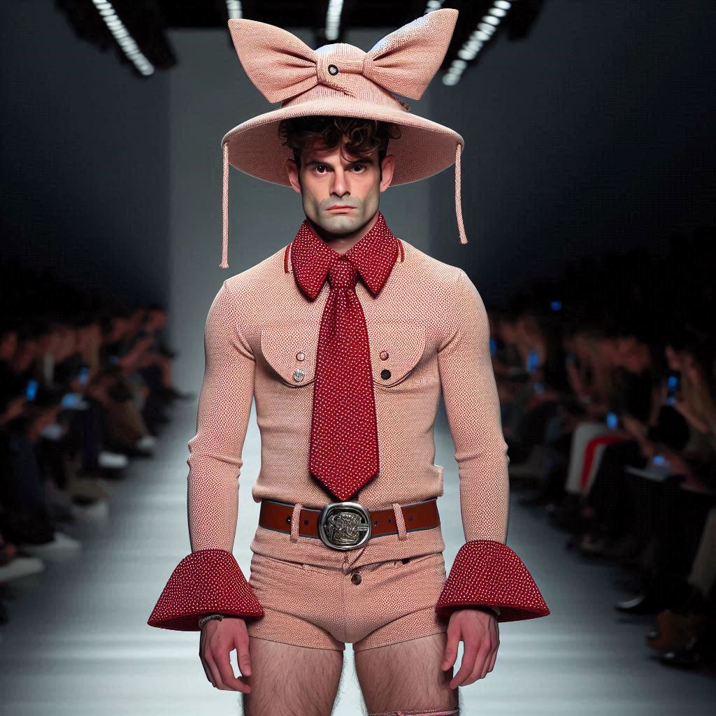 “Camp-cowboy couture in candy pink”