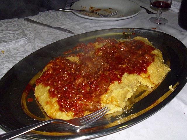 Polenta with sausages